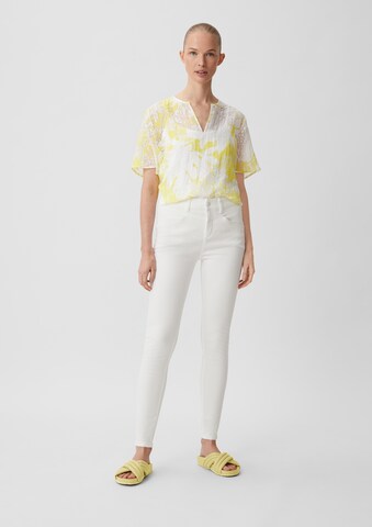 comma casual identity Skinny Broek in Wit: voorkant