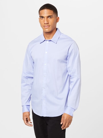 ABOUT YOU Regular fit Button Up Shirt 'Frederik' in Blue: front