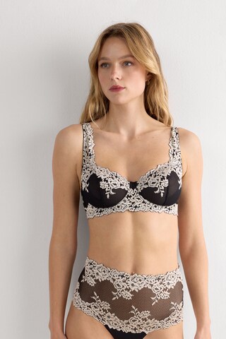INTIMISSIMI Balconette Bra 'Daniela Pretty Flowers' in Black: front