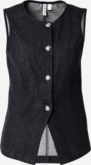 PIECES Weste 'PCFABIA' in black denim, Produktansicht