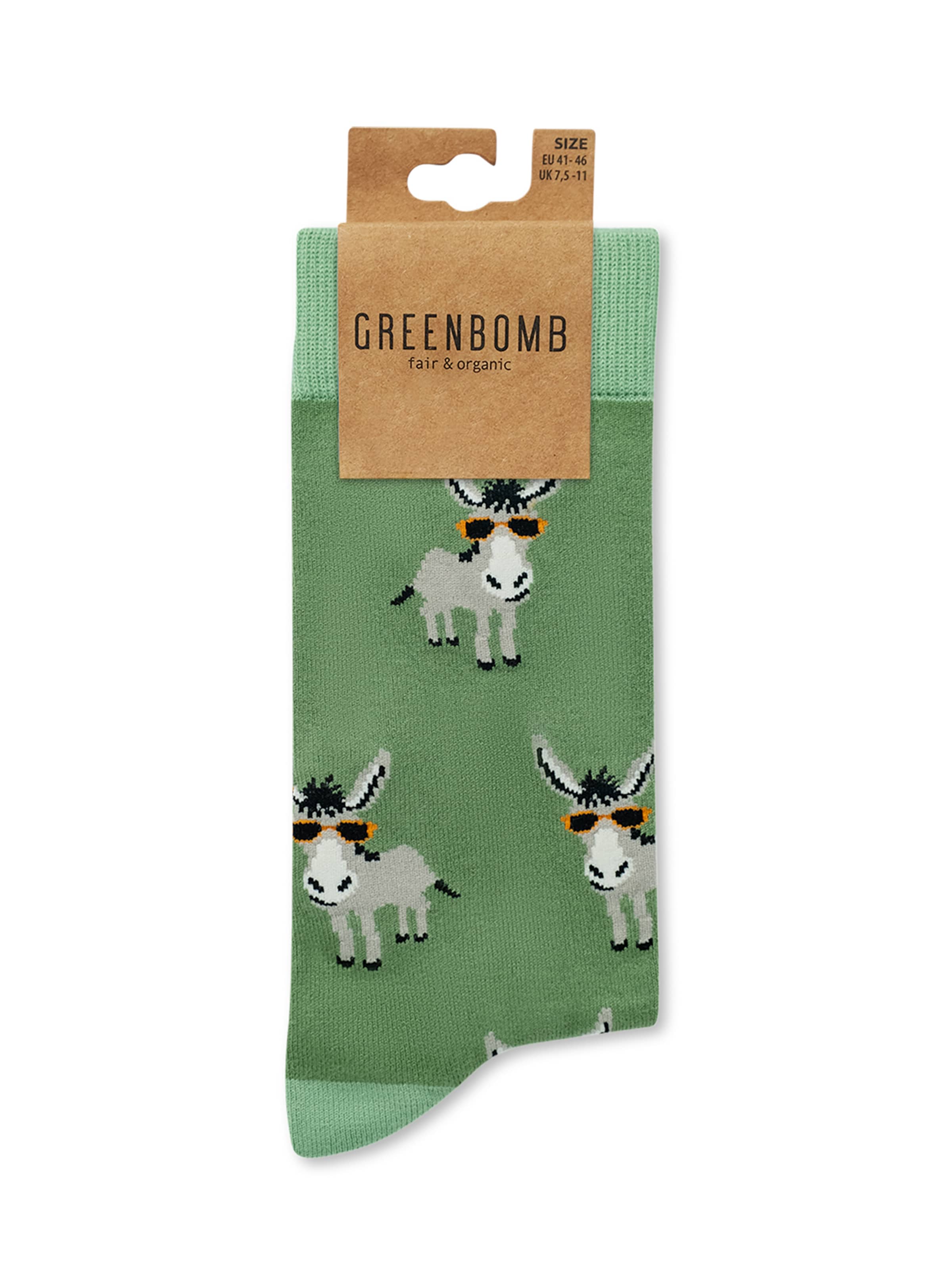 GREENBOMB Socken 'Funky Donkey' in Grün