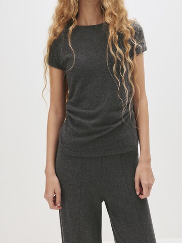 Wide Leg Pantalon Pull&Bear en gris