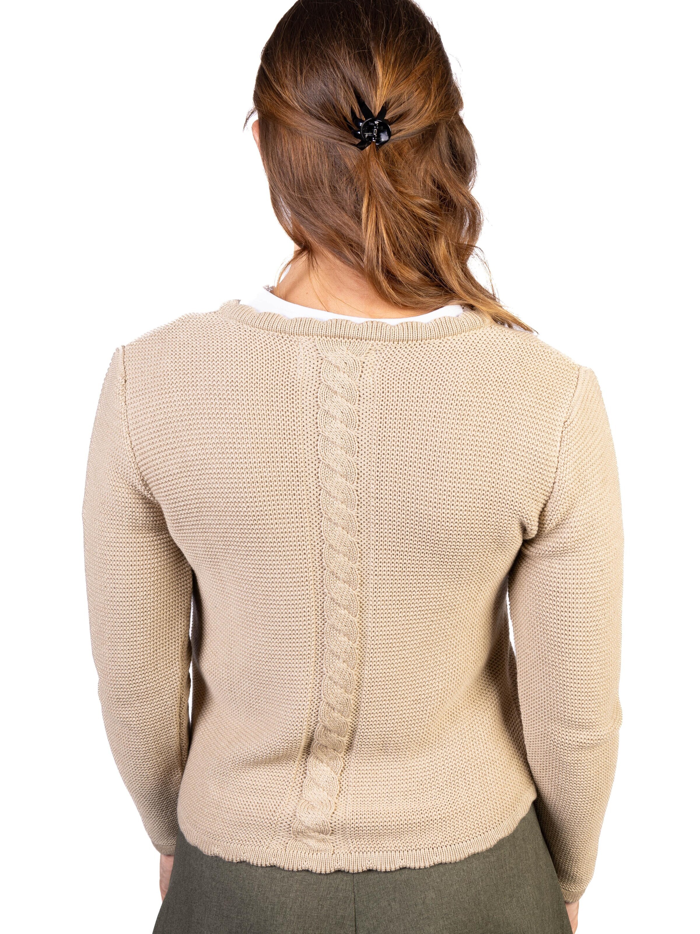Trachtl Knitted Janker 'Mona Beige' in Beige