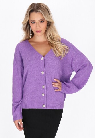 faina - Casaco de malha 'Fashion Look' em roxo: frente