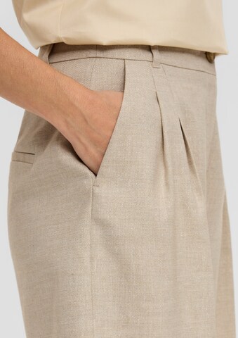 s.Oliver BLACK LABEL Wide leg Pleat-Front Pants in Beige