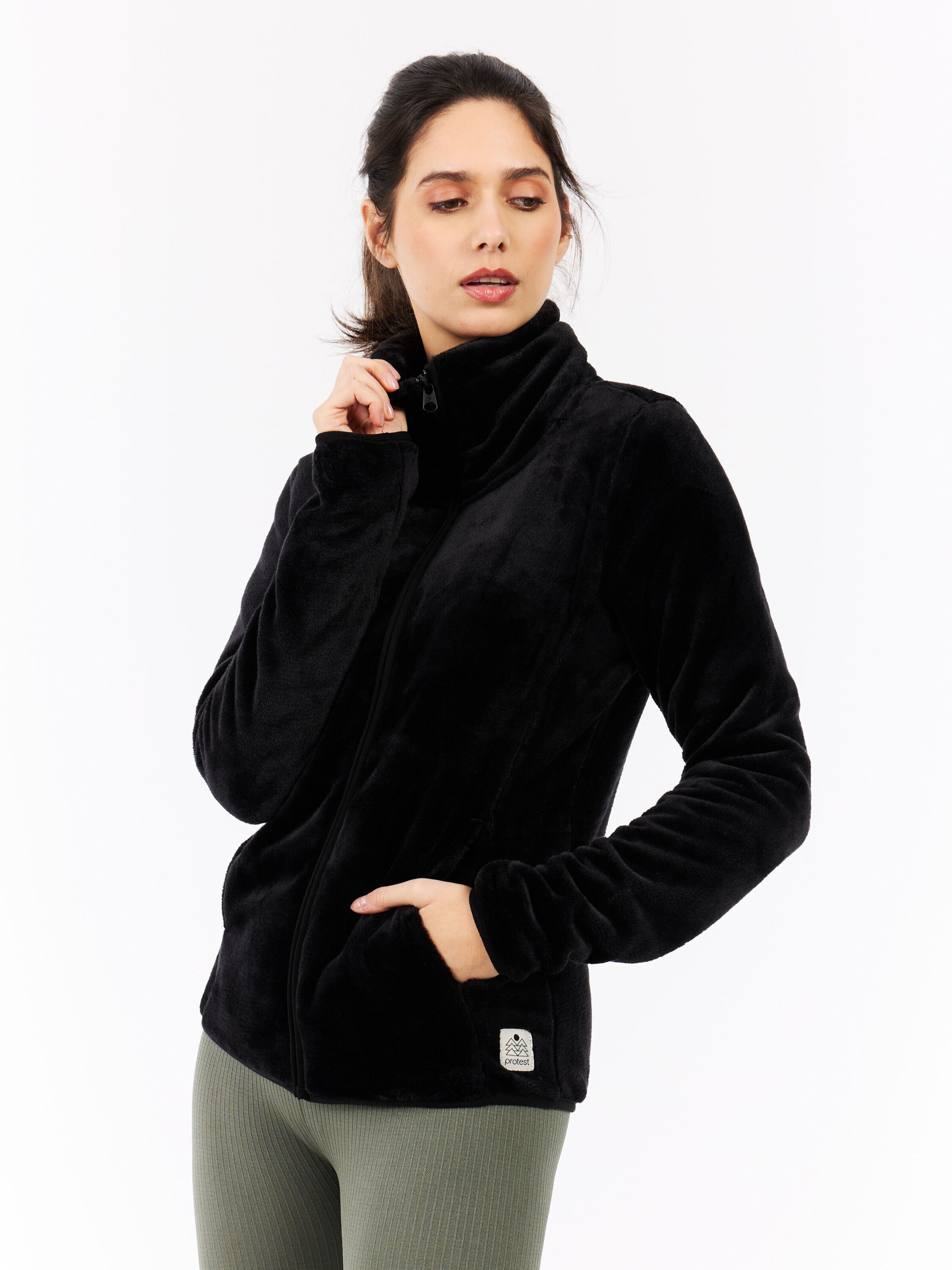 PROTEST Fleecejacke 'PRTVANCE'‌‌‌‌‌ in Schwarz: Vorderseite