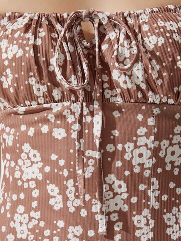 Happiness İstanbul Лятна рокля в кафяво