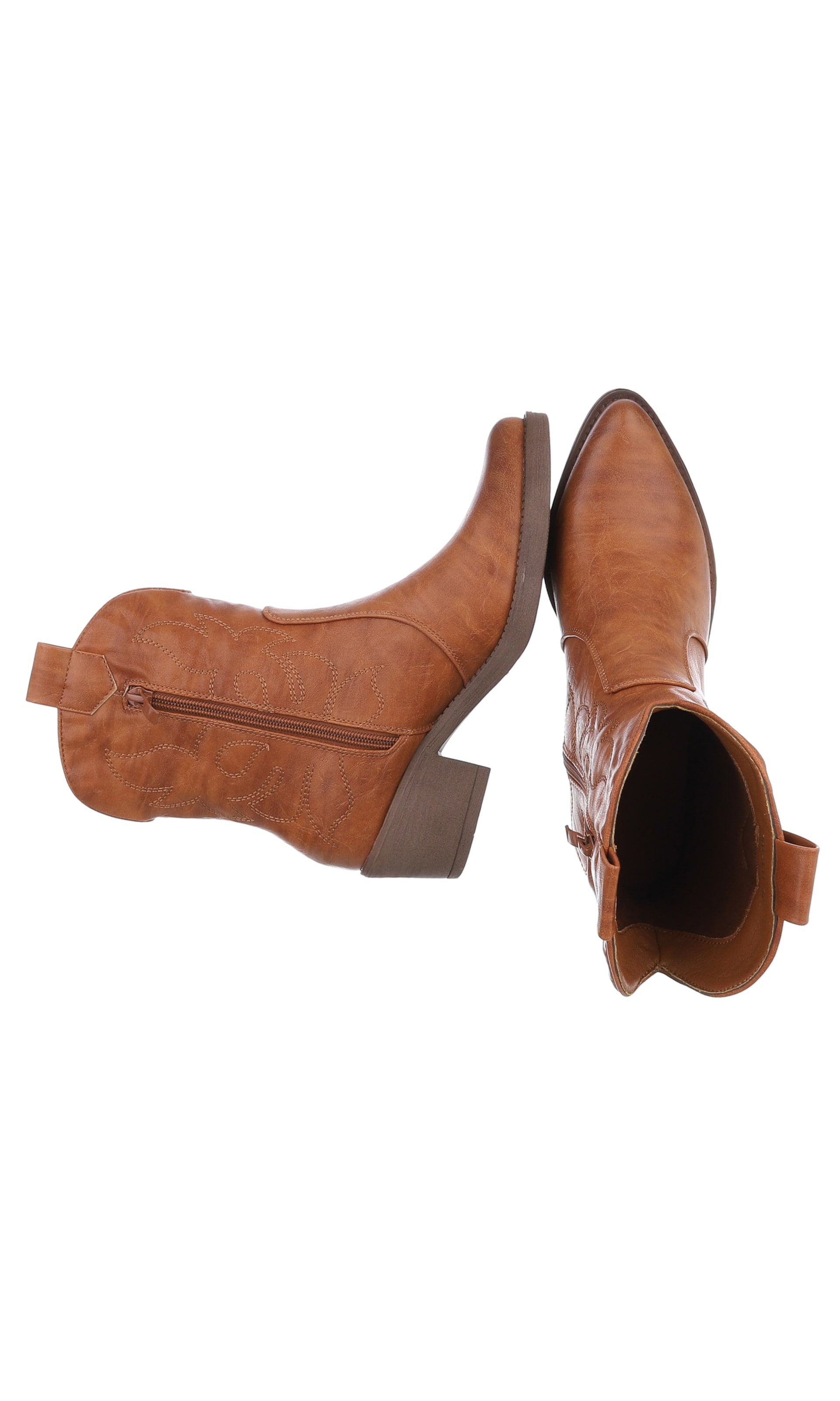 Ital-Design Cowboy Boots in Beige
