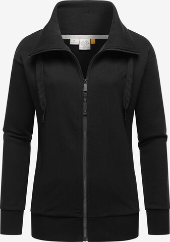 Ragwear Zip-Up Hoodie 'Shocky' in Black: front