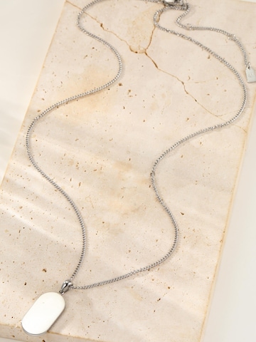Hey Happiness Ketting 'Minimalist Tag' in Zilver