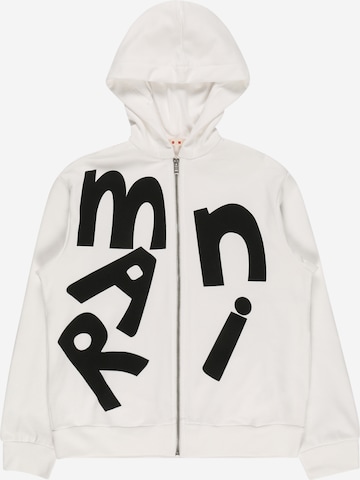 Marni Zip-Up Hoodie in White: front