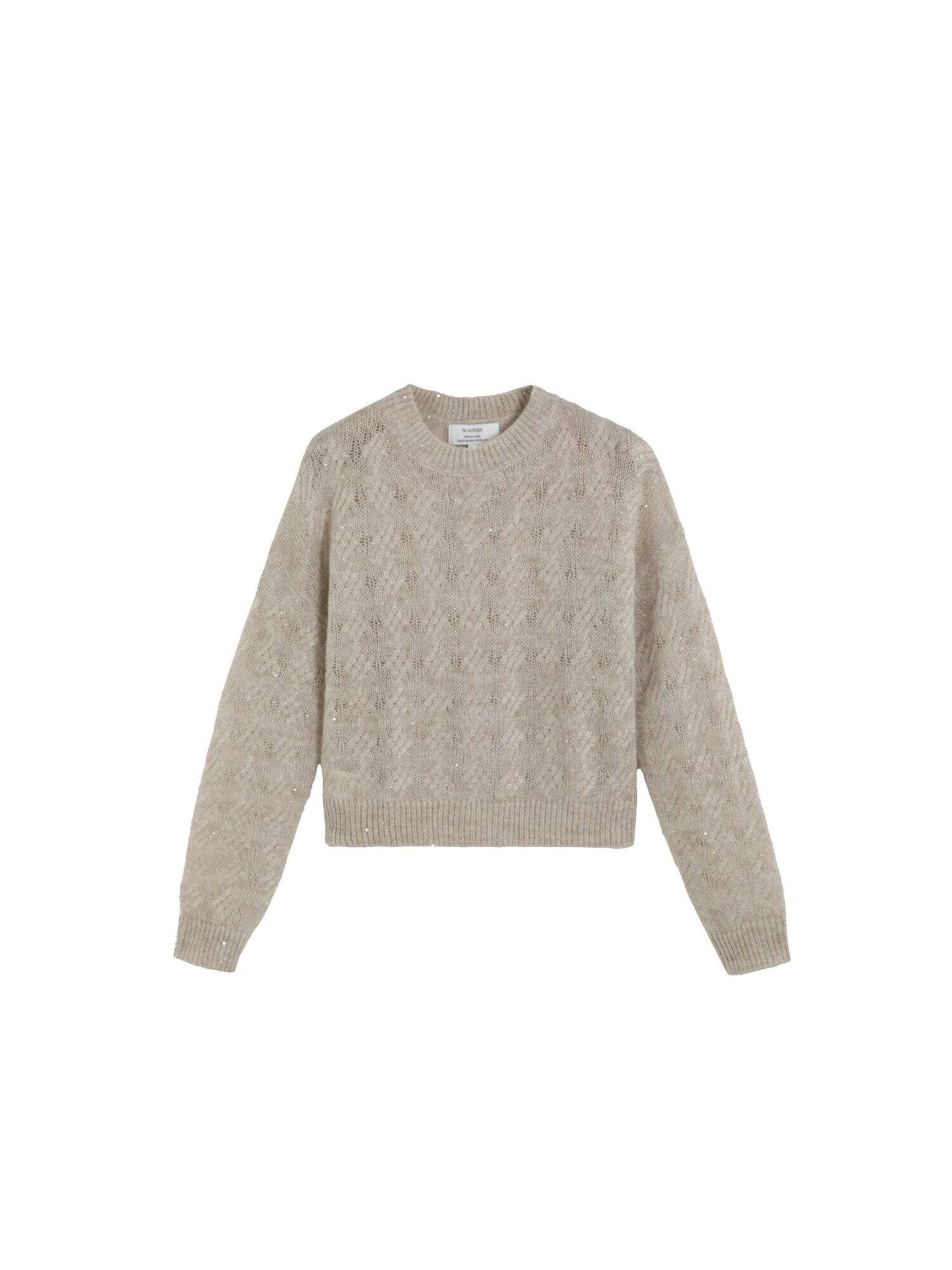 Scalpers Pullover 'Lurex V' in Beige: Vorderseite