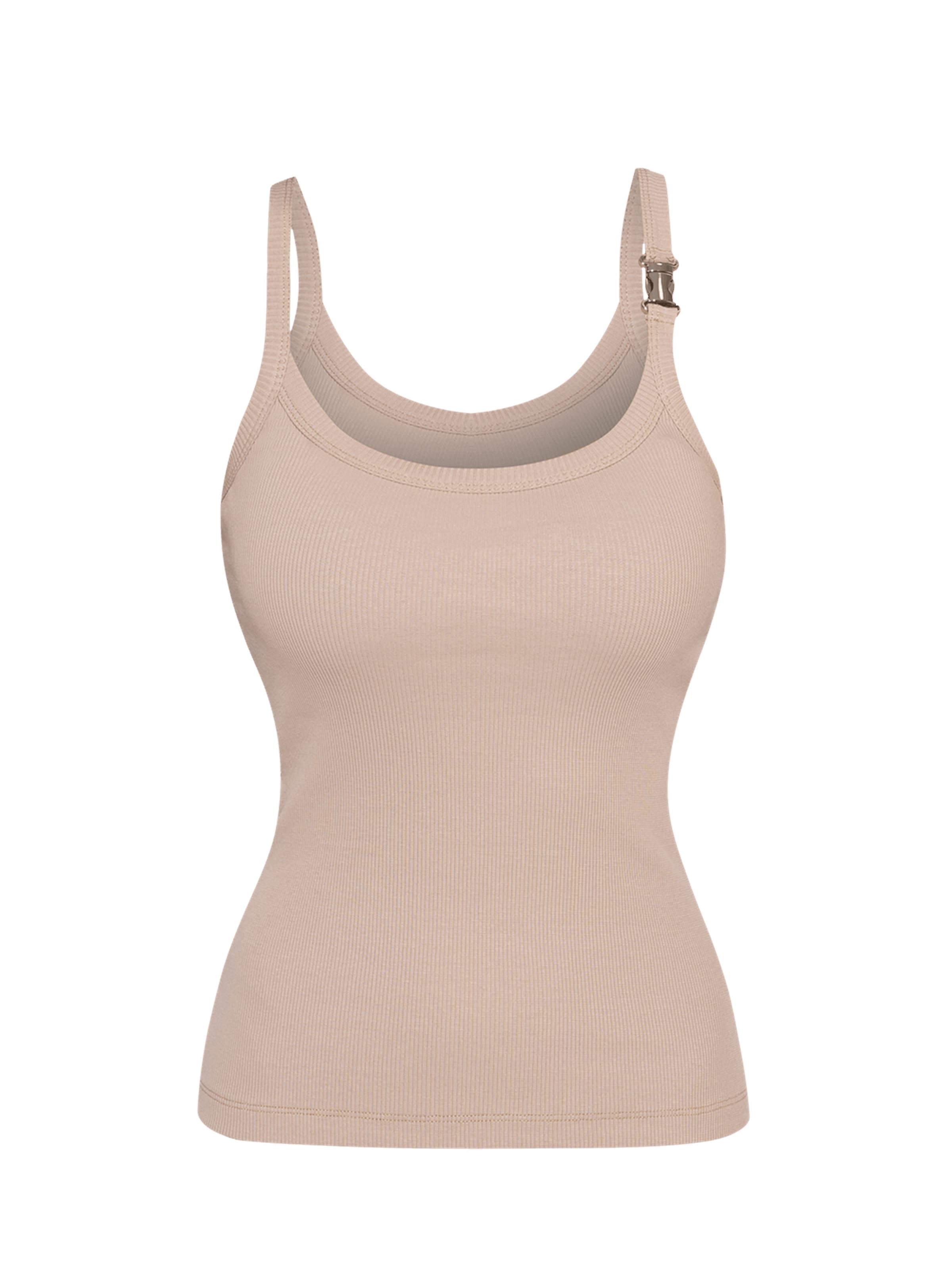 JIORO Knitted Top 'ESSENTIALS' in Beige: front