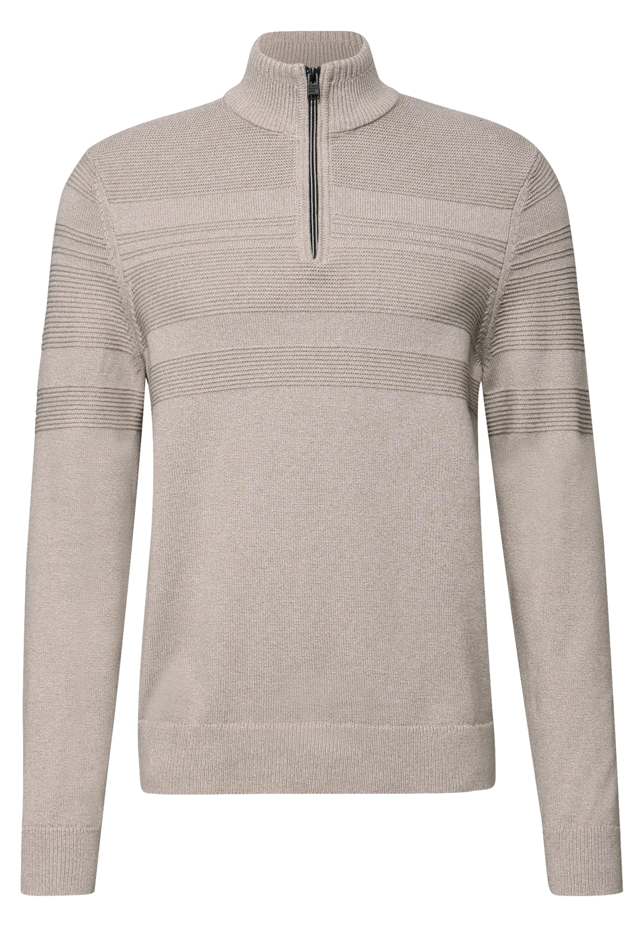 Street One MEN Pullover in Beige: Vorderseite