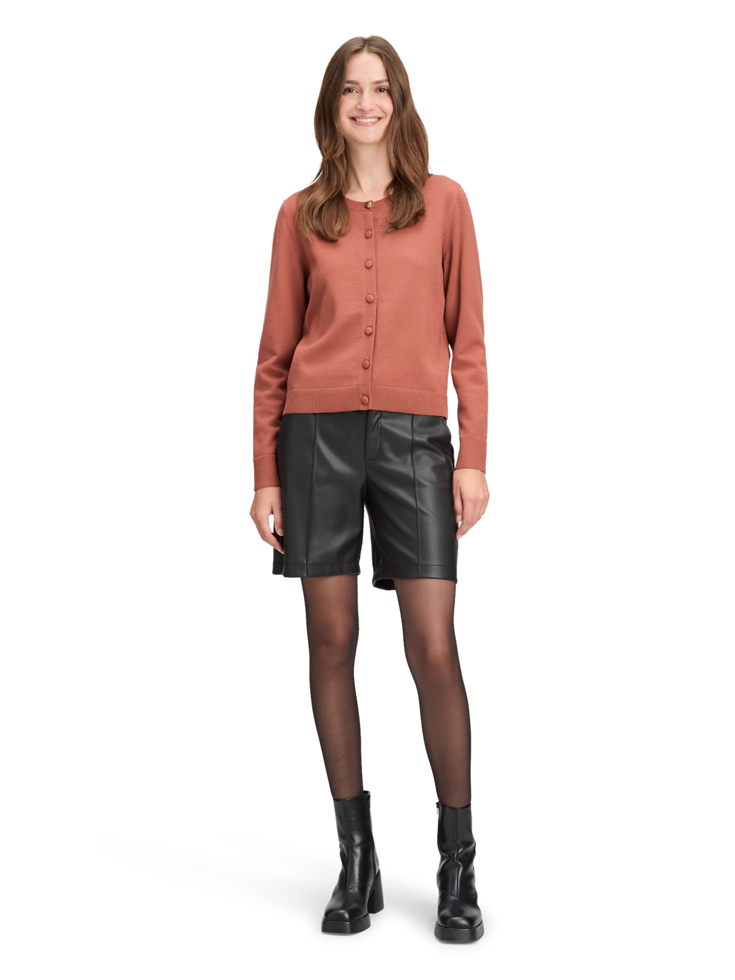 Cartoon Gebreid vest in Bruin