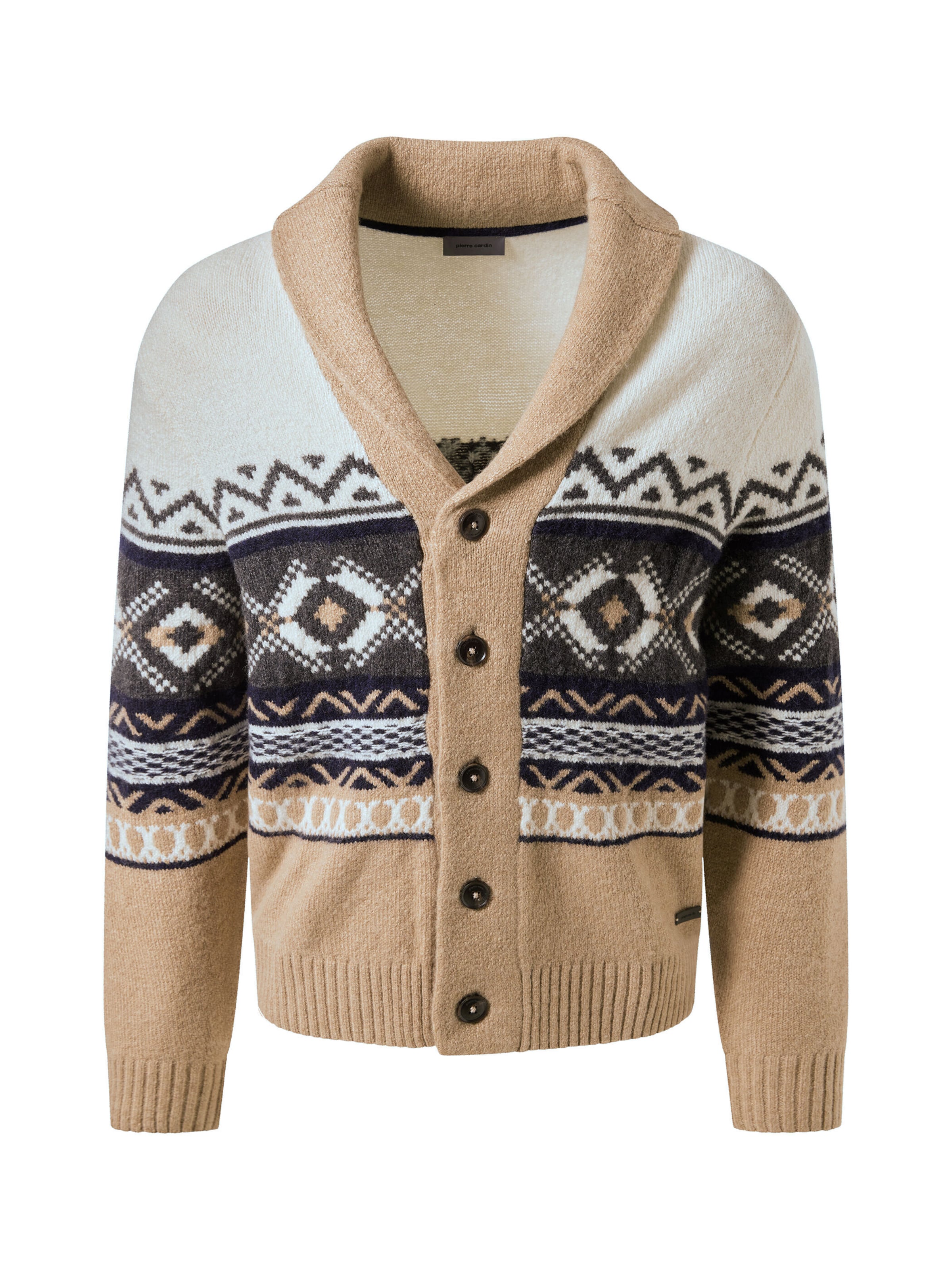PIERRE CARDIN Gebreid vest in Beige: voorkant