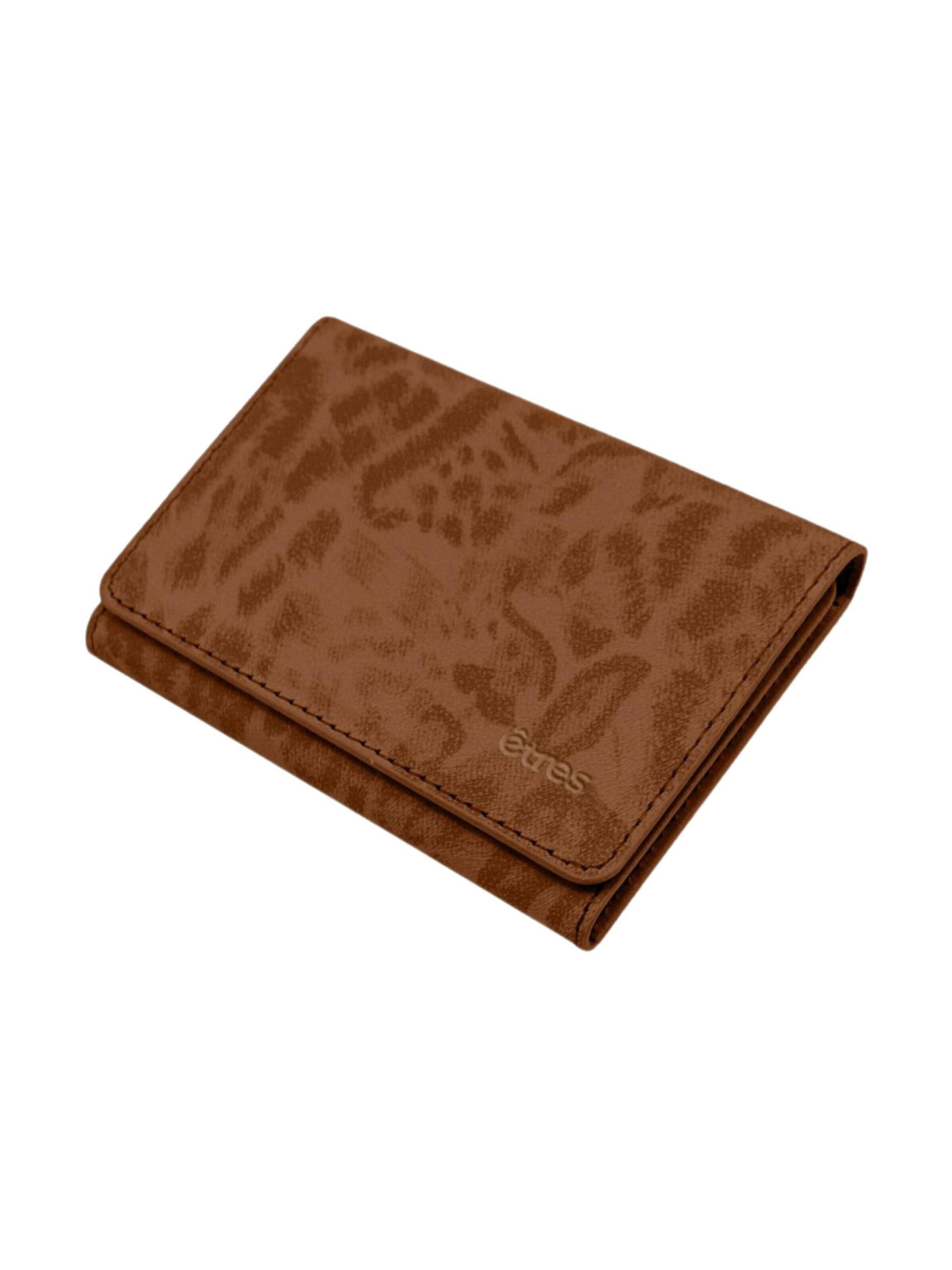 Techmade Wallet 'Etres Smart Wallet - Flach • Animalier' in Brown: front