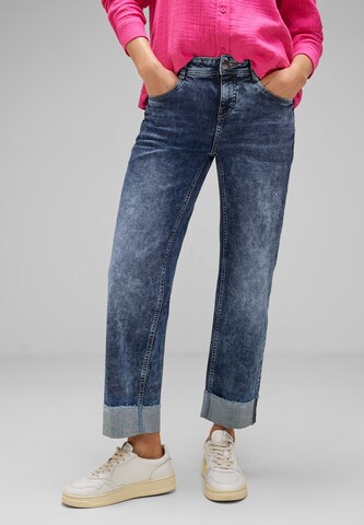 STREET ONE Loosefit Jeans in Blauw: voorkant