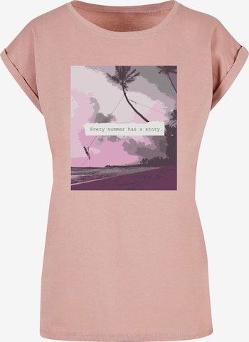 Merchcode Shirt 'Summer - Every Summer Has A Story' in Pink: front