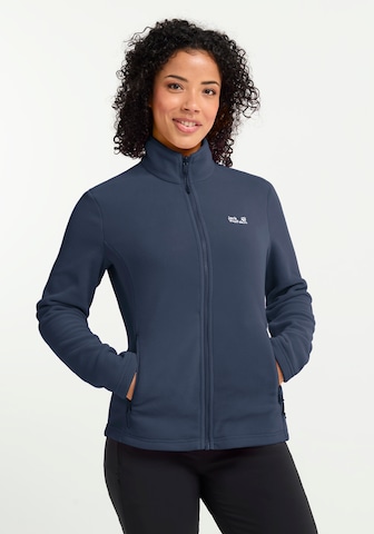 JACK WOLFSKIN Athletic Fleece Jacket in Blue: front