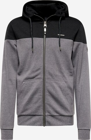 Ragwear Zip-Up Hoodie 'TOMIE' in Grey: front