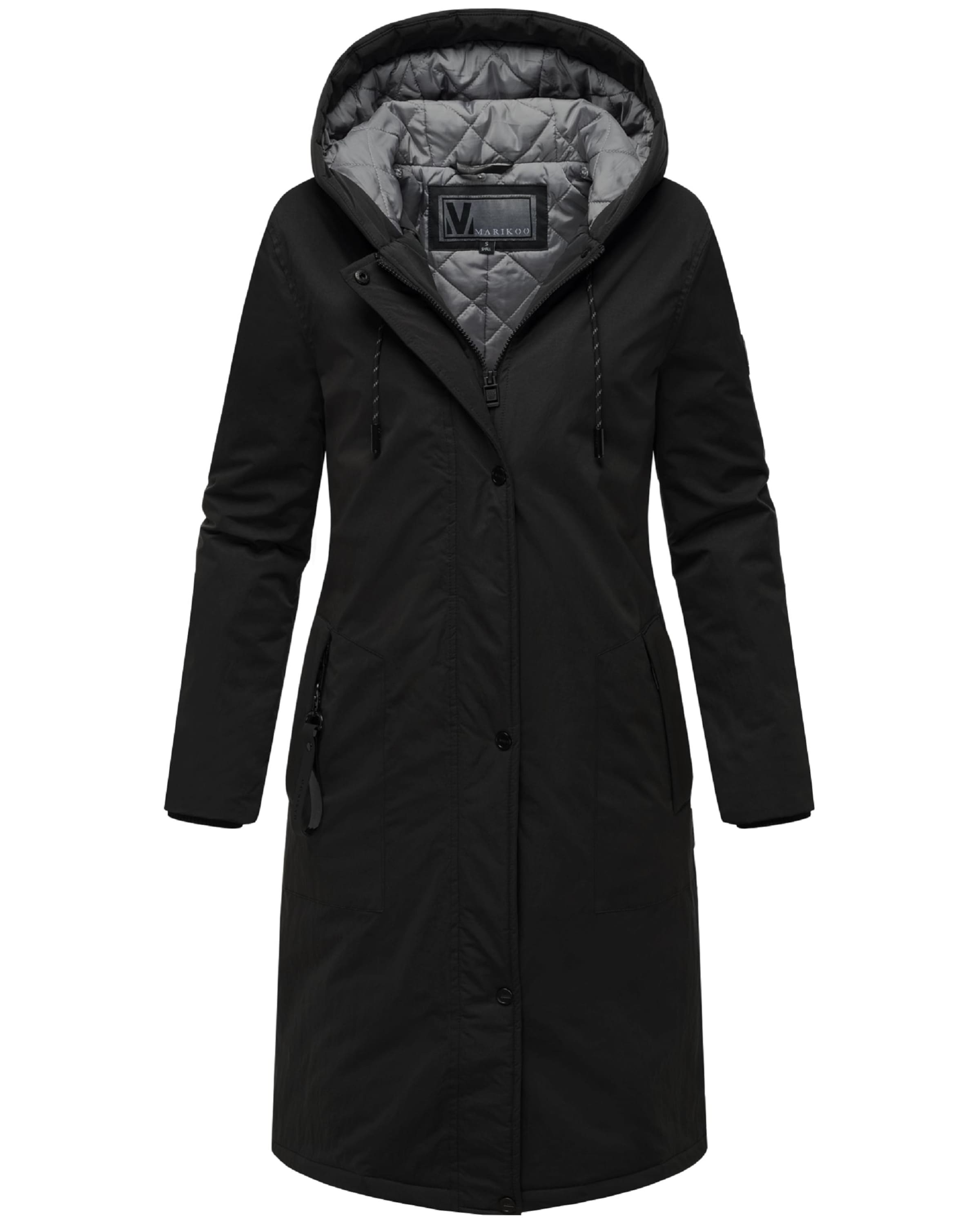 Palton de primăvară-toamnă de la MARIKOO pe negru