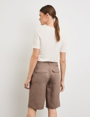 GERRY WEBER Loose fit Pleat-Front Pants in Brown