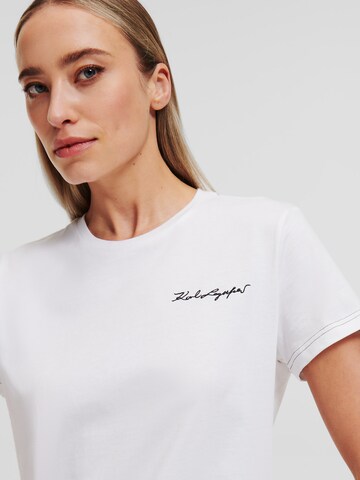 Tricou 'Signature' de la Karl Lagerfeld pe alb