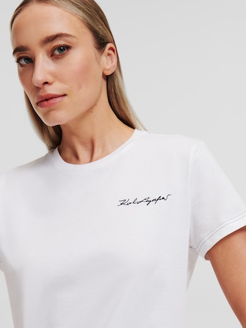T-shirt 'Signature' Karl Lagerfeld en blanc