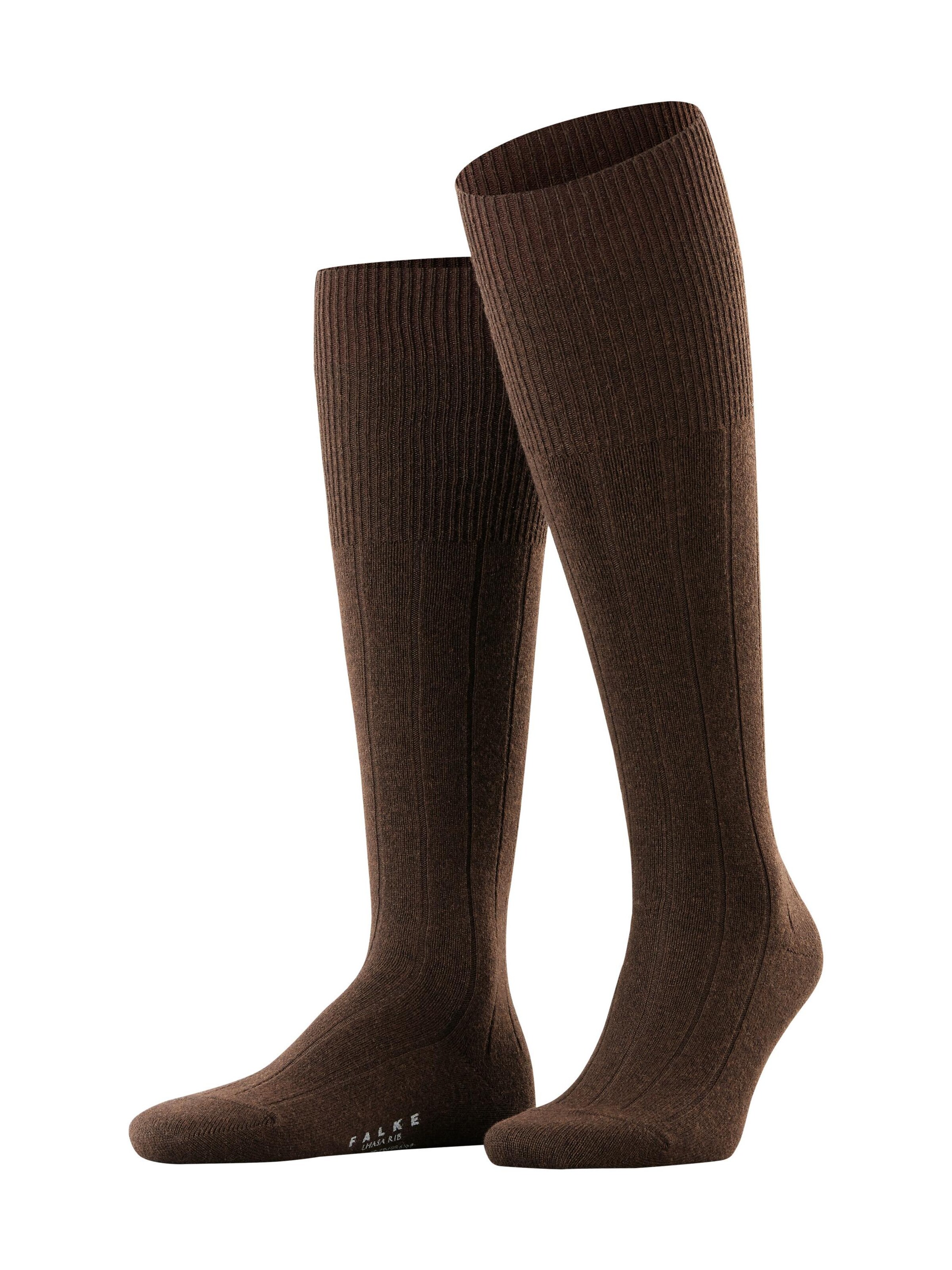 FALKE Knee High Socks 'Lhasa Rib' in Brown