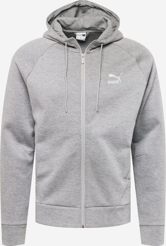 PUMA Zip-Up Hoodie in Grey: front