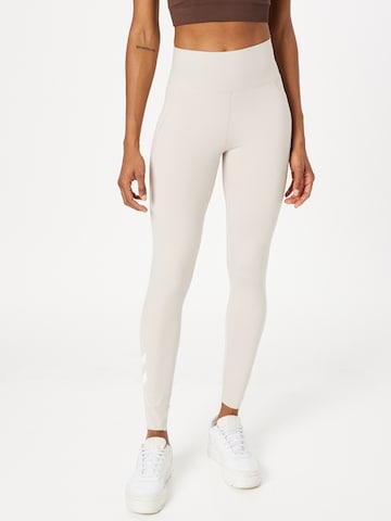 Hummel Skinny Sportbroek in Grijs: voorkant