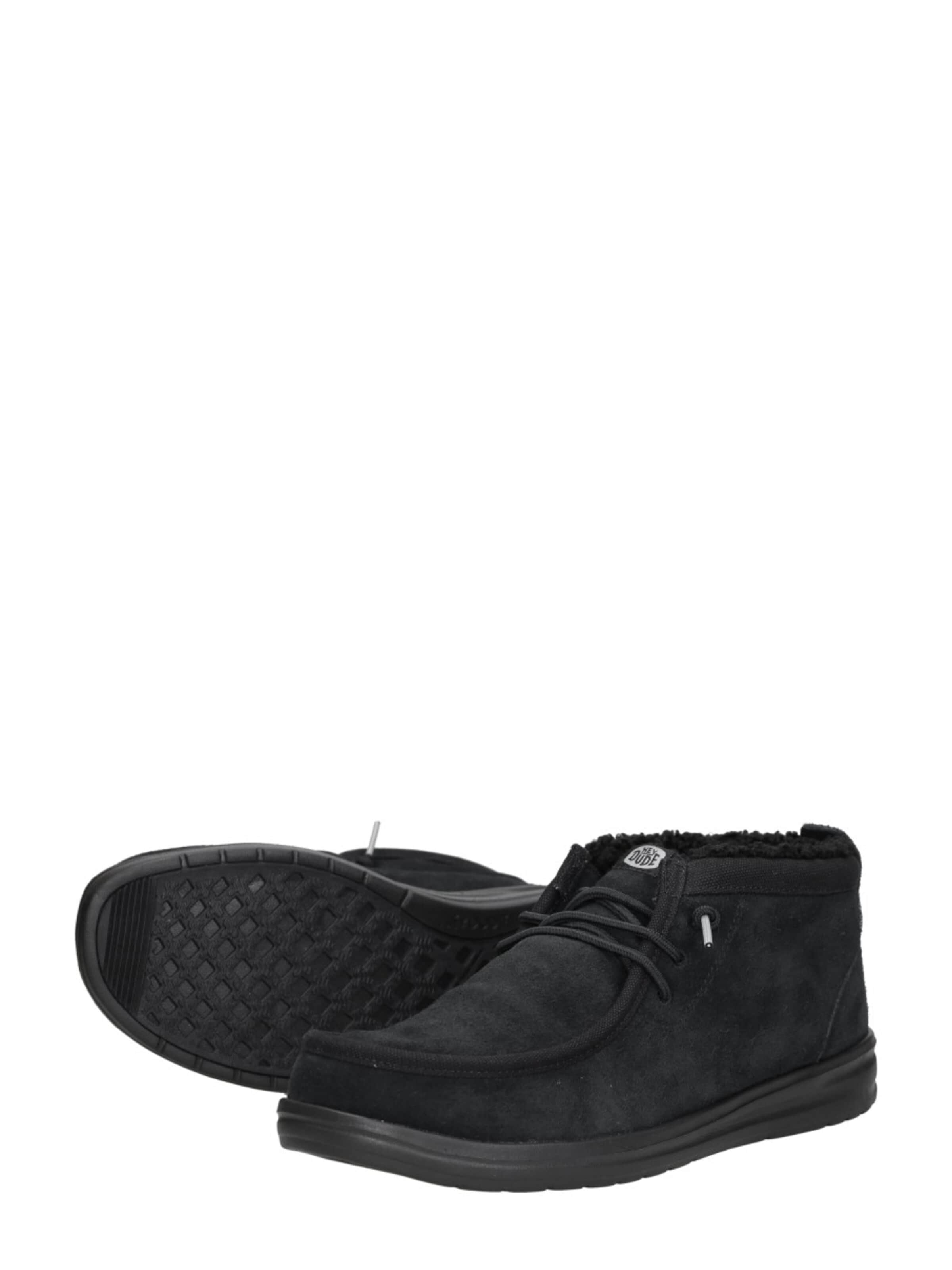 HEY DUDE Lace-up boot 'Wally Mid' in Black