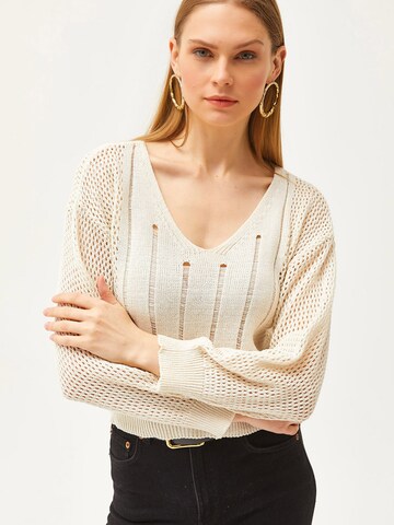 olalook Pulover | bež barva: sprednja stran