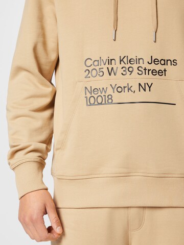 Calvin Klein Jeans Majica 'Address' | bež barva