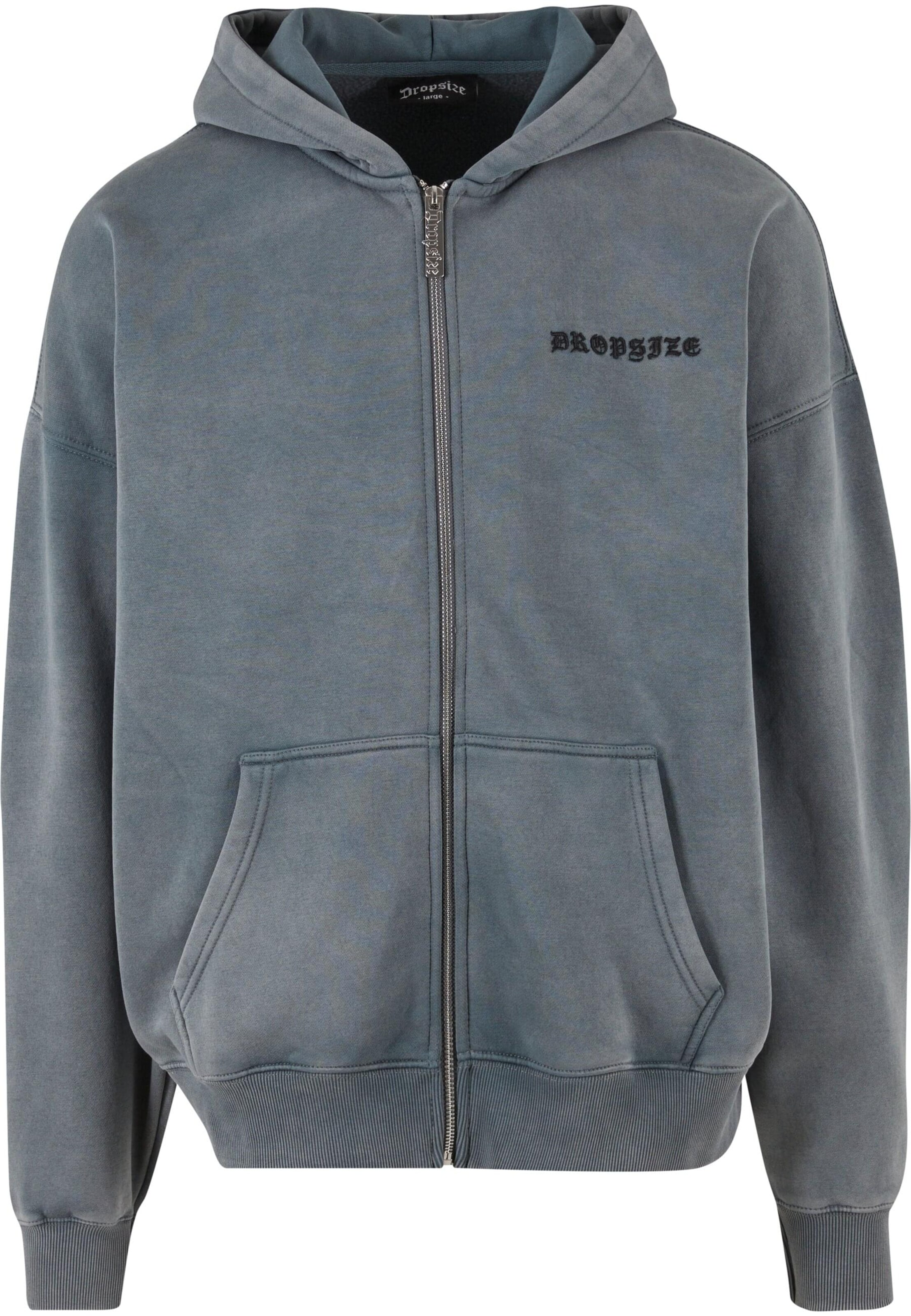 Dropsize Sweatjacke in Grau: Vorderseite