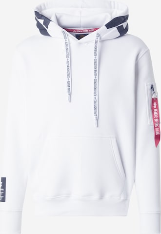 ALPHA INDUSTRIES Μπλούζα φούτερ σε λευκό: μπροστά