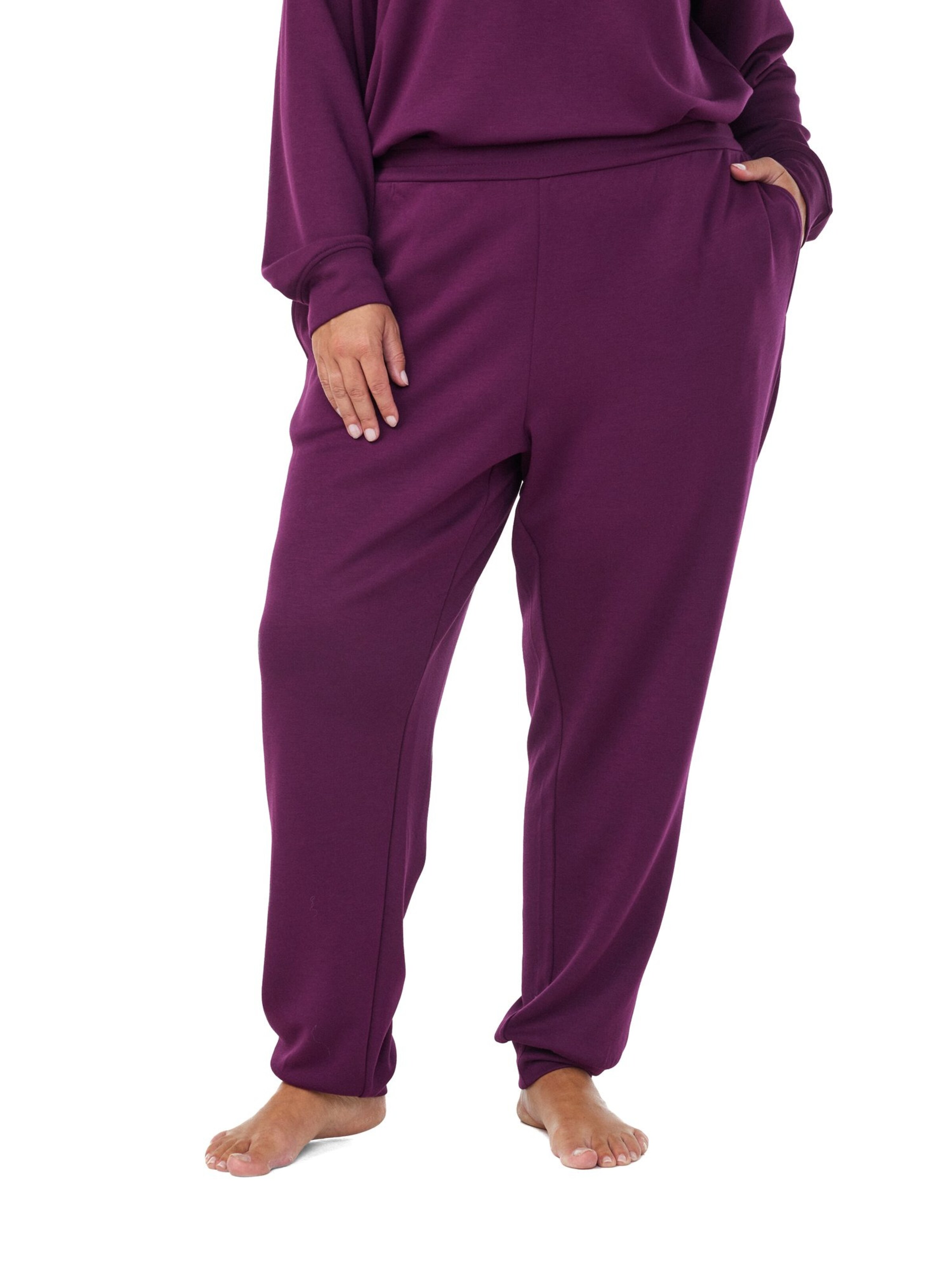 Zizzi Tapered Nadrág 'MALISA' - lila: elől