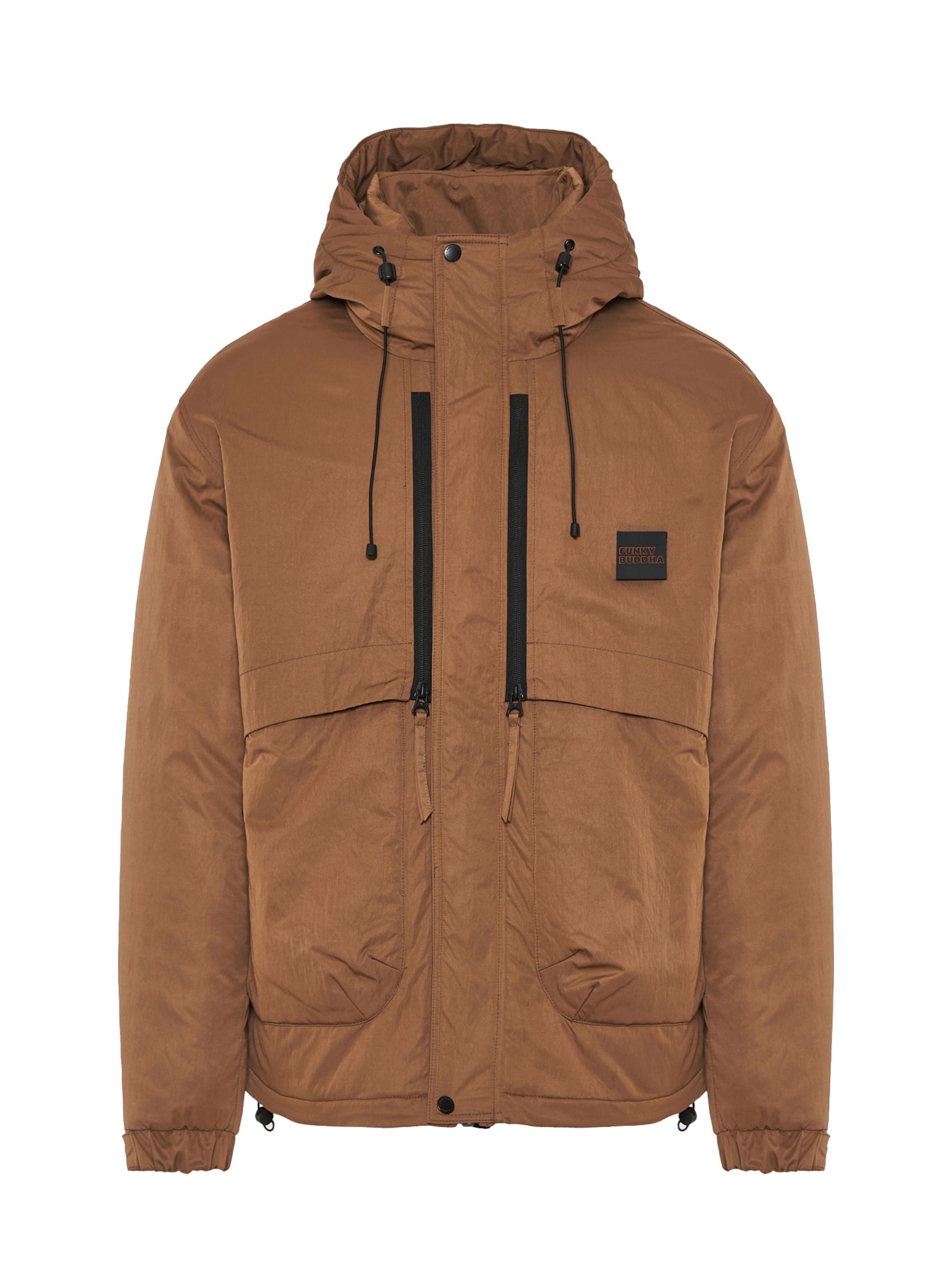 Funky Buddha Winterjas in Bruin: voorkant