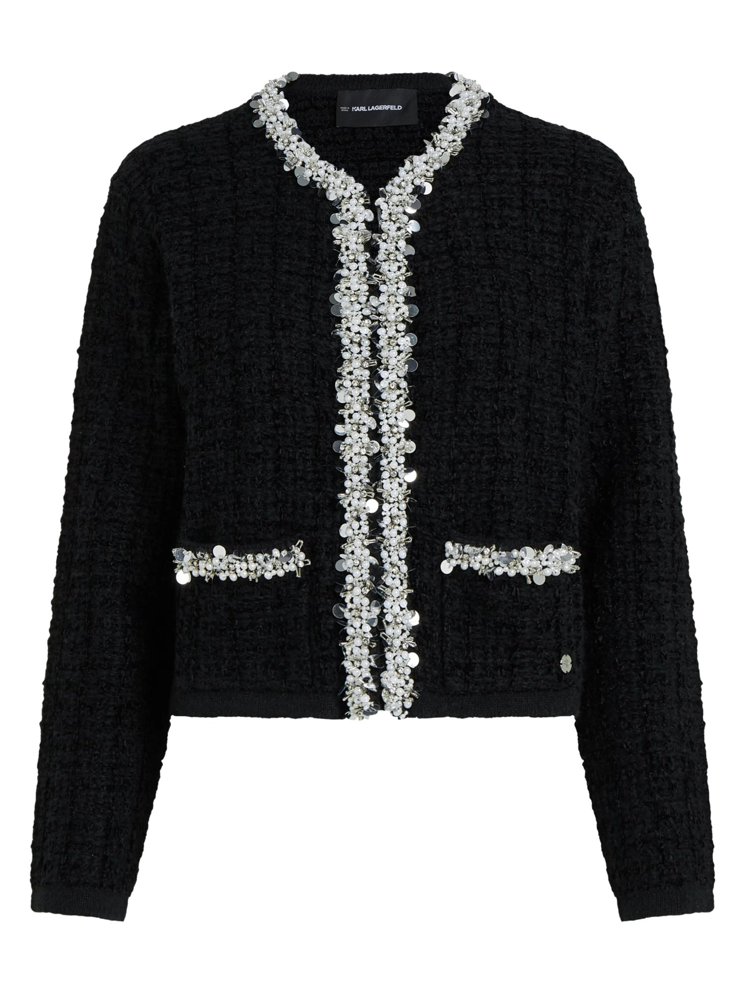 Karl Lagerfeld - Casaco de malha em preto: frente
