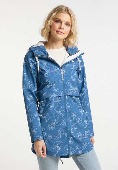 Schmuddelwedda Raincoat in Blue / Light grey / White, View model