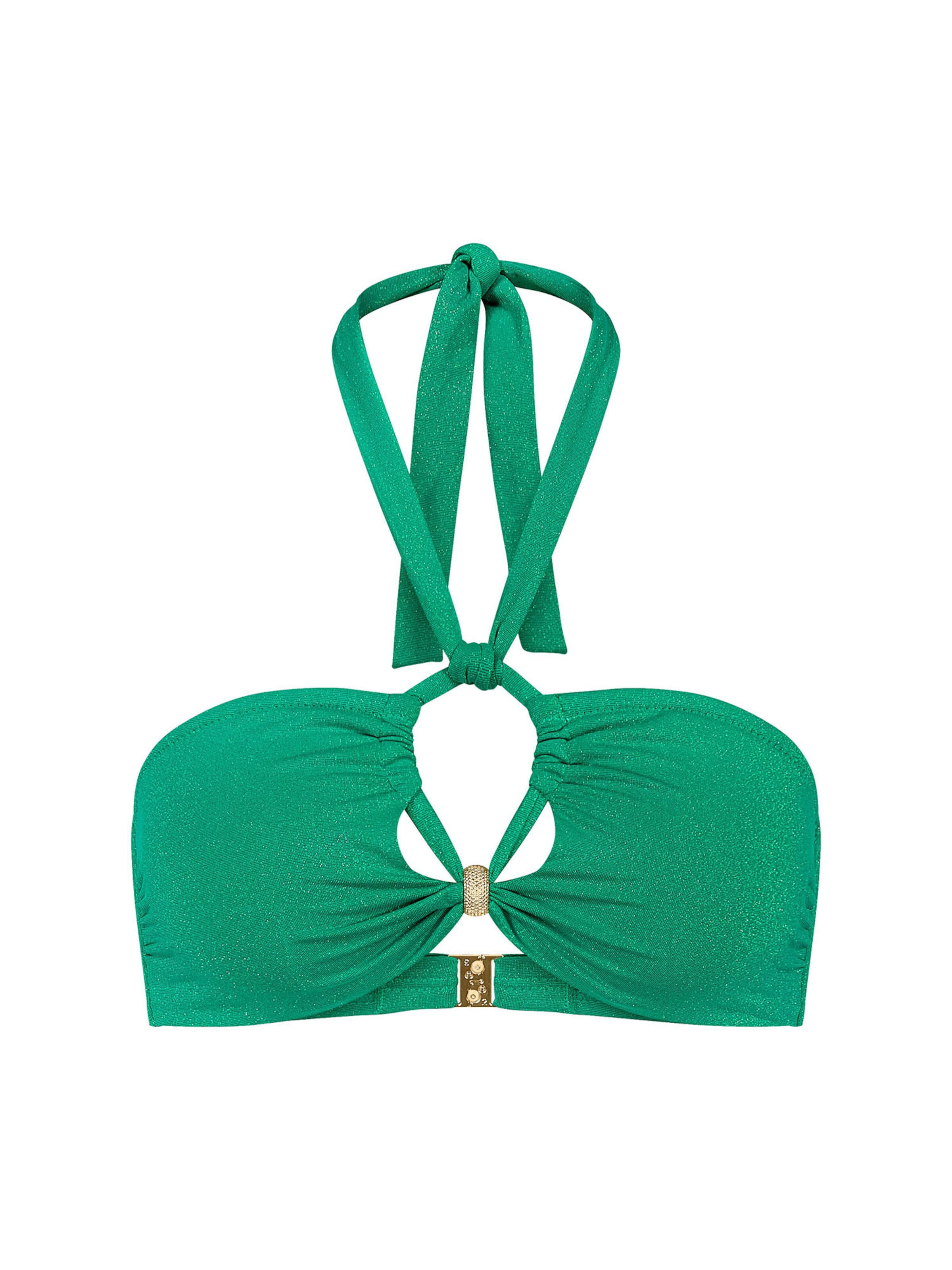 TRIUMPH Bandeau Bikini top ' Red Label Summer Sunset ' in Green: front