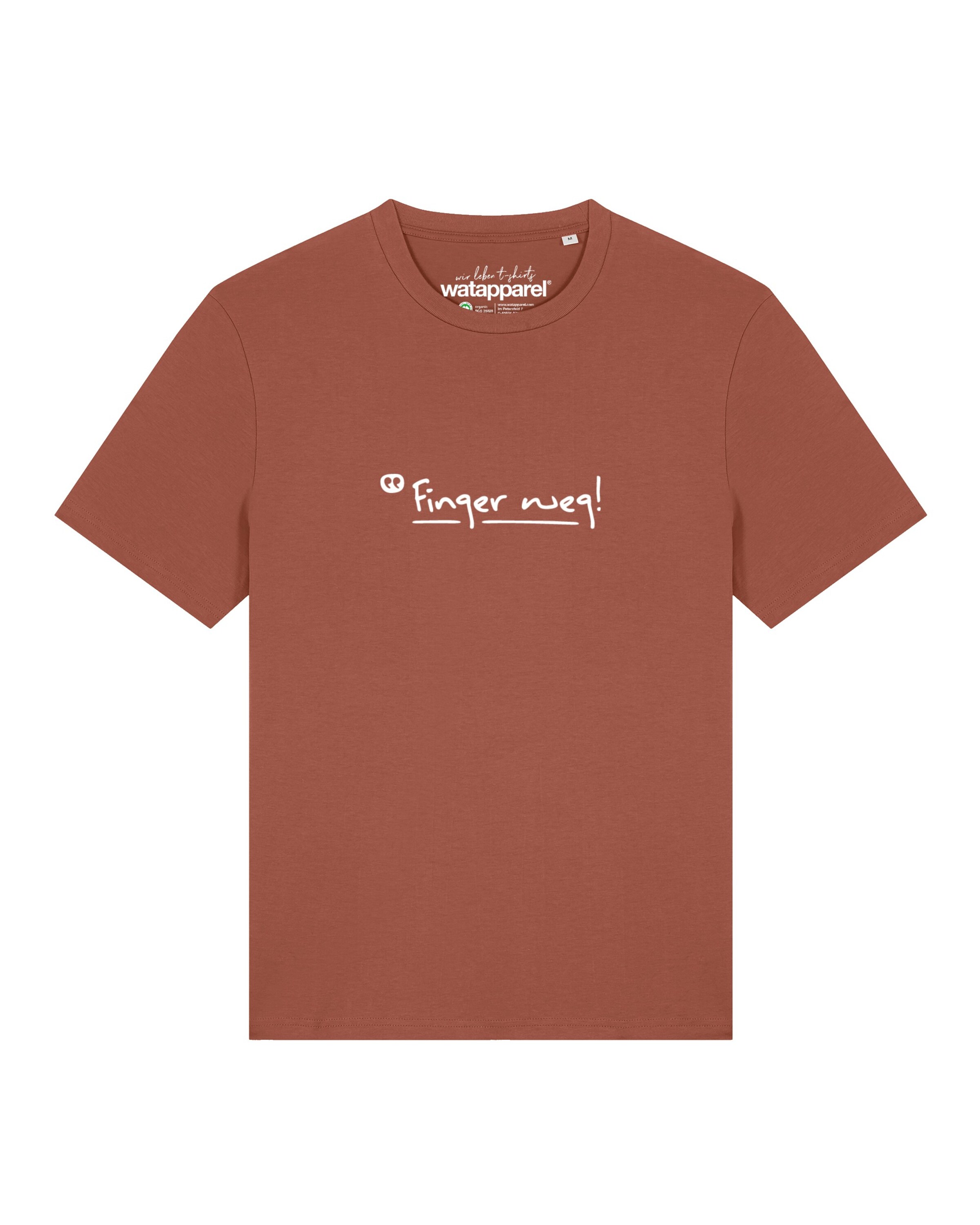 Maglietta 'Finger Weg' di Watapparel in rosso: frontale