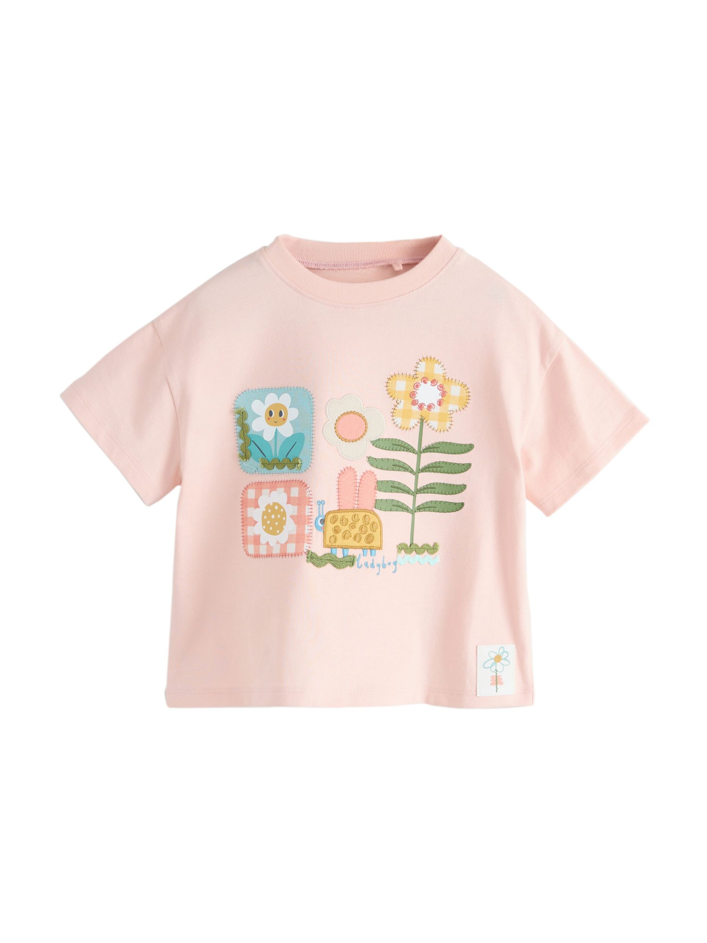 Next T-shirt i rosa: framsida