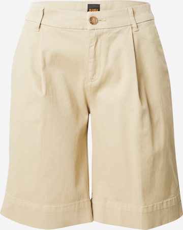 regular Pantaloni con pieghe 'C_Taggie1-D' di BOSS in beige: frontale