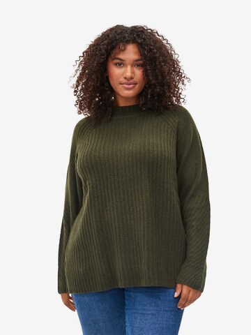 Zizzi Pullover 'MCOMFY' in Grün: predná strana