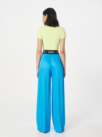 HUGO Široke hlačnice Hlače z naborki 'Haniana' | modra barva