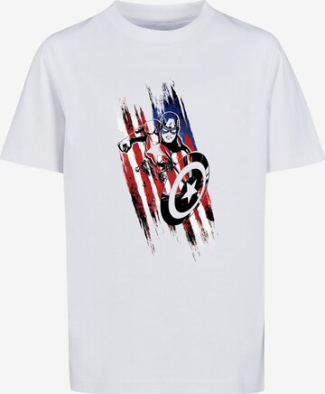 F4NT4STIC Shirt 'Marvel Avengers Captain America Streaks' in Wit: voorkant