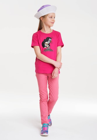 LOGOSHIRT T-Shirt 'Der kleine Maulwurf' in Pink