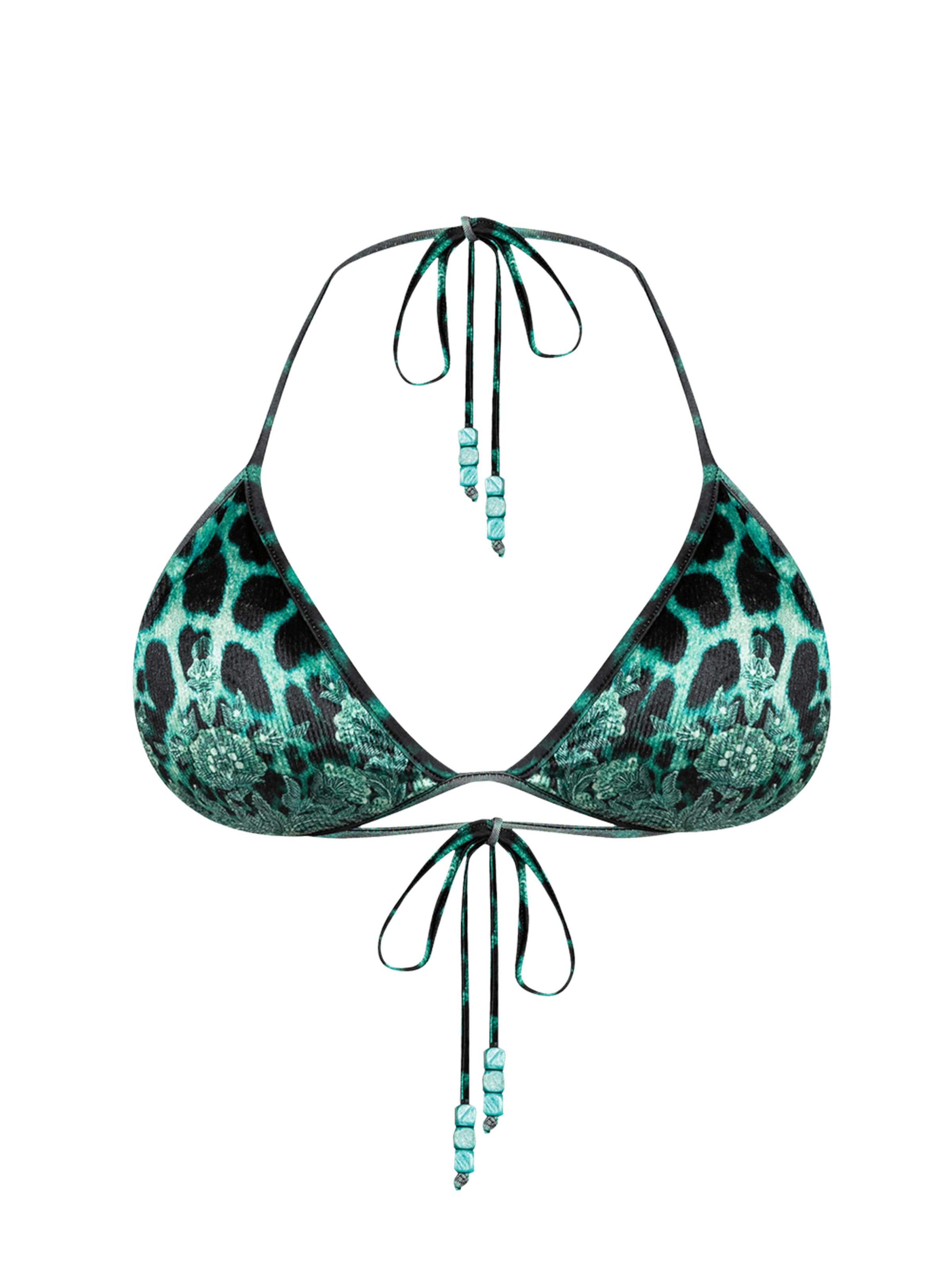 JIORO Triangel Bikinitop 'LEO'‌‌‌‌‌‌‌‌‌ in Grün: Vorderseite